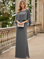 Scoop Neck Floor-Length Mother of the Bride Dresses with Cape