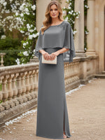 Scoop Neck Floor-Length Mother of the Bride Dresses with Cape