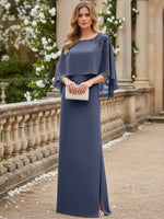 Scoop Neck Floor-Length Mother of the Bride Dresses with Cape