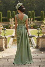 Sleeveless Midi Lace Appliques Satin Mother of the Bride Dresses