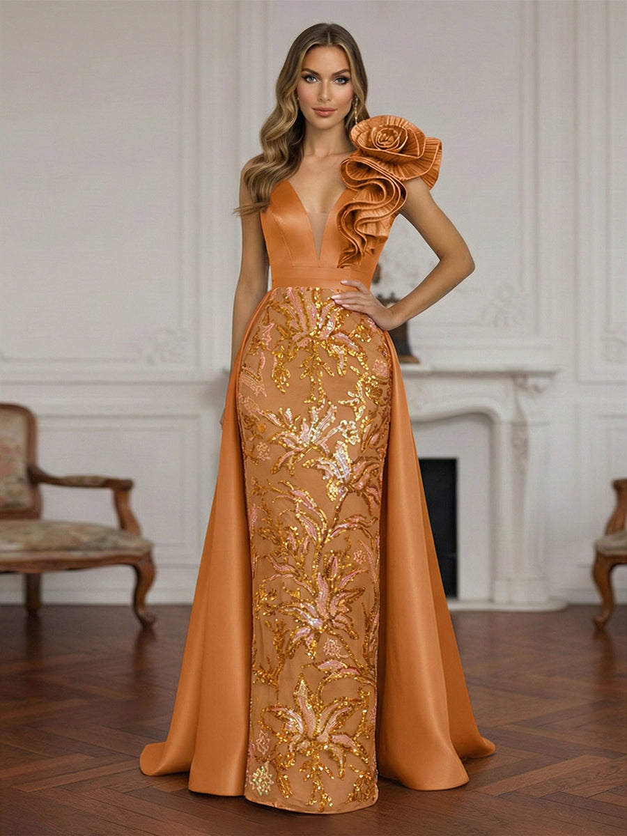 Sleeveless Lace Appliques Mother of the Bride Dresses with 3D Flower