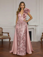 Sleeveless Lace Appliques Mother of the Bride Dresses with 3D Flower