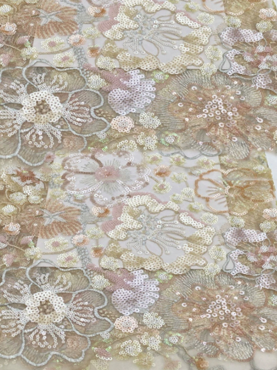 Sheath 3D Floral Embellished Lace Floor-Length Mother of the Bride with Chiffon Capelet Sleeves