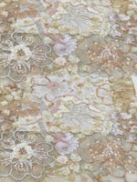 Sheath 3D Floral Embellished Lace Floor-Length Mother of the Bride with Chiffon Capelet Sleeves