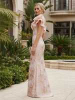 Sheath Floral Jacquard Off Shoulder Mother of the Bride Groom Dresses with Flower