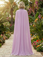 Chiffon High Neck Floor-Length Mother of the Bride with Rhinestones