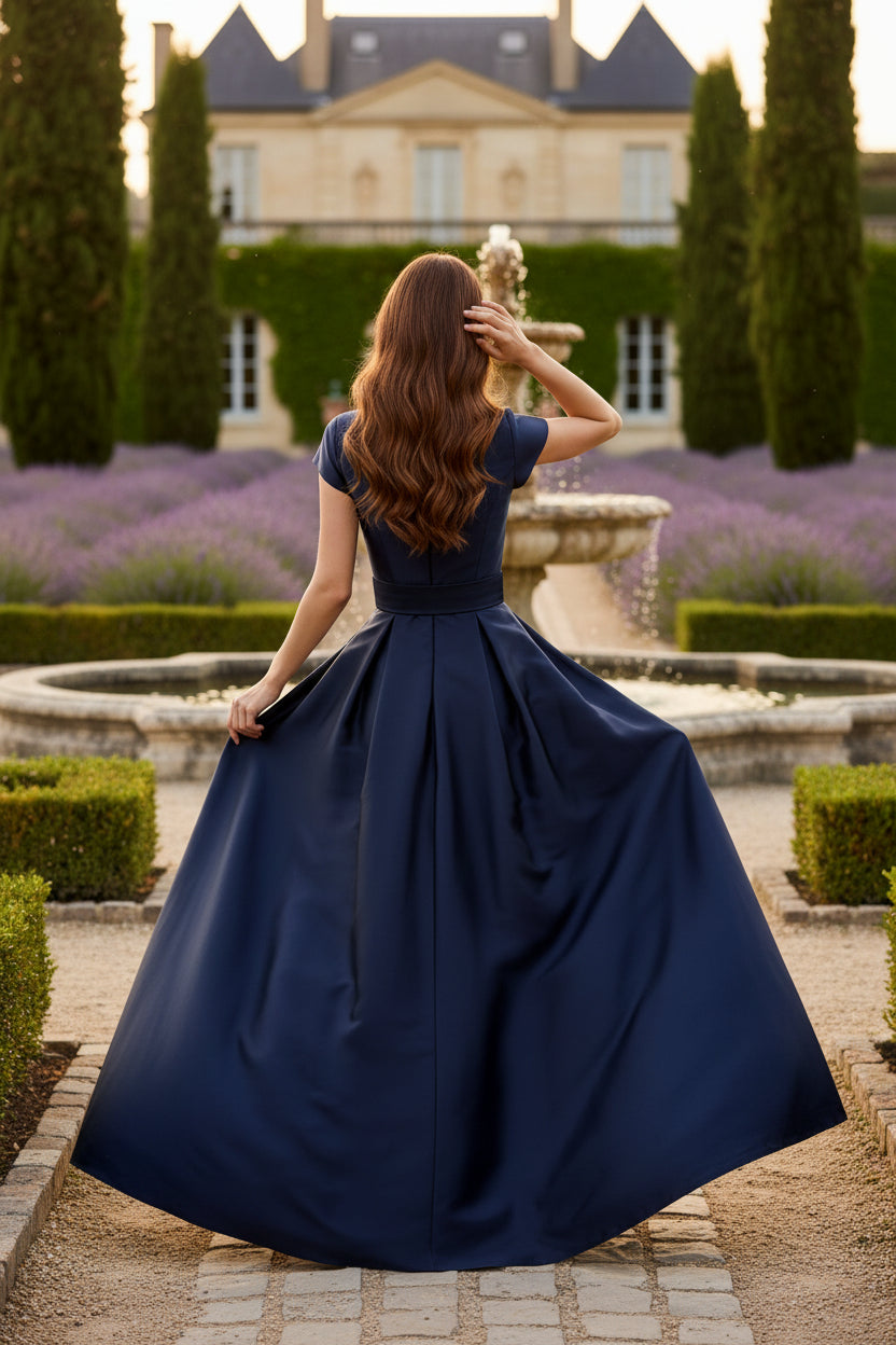 Floral Print Flowers A-Line Evening Dress