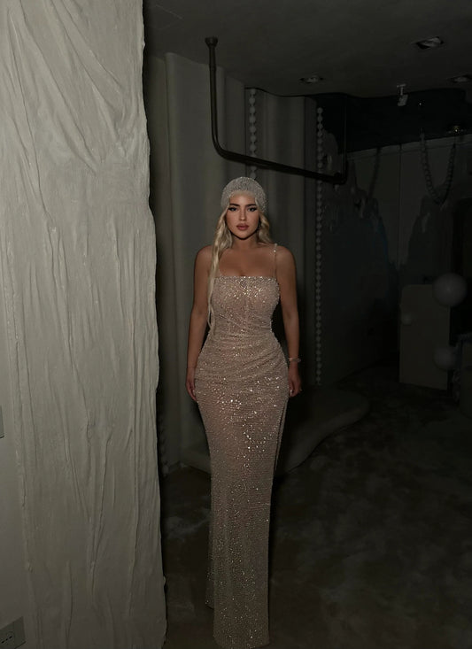 Fashion Sequins Sparkle Sleevless Mermaid Cut Outs Spaghetti Straps Prom Dress