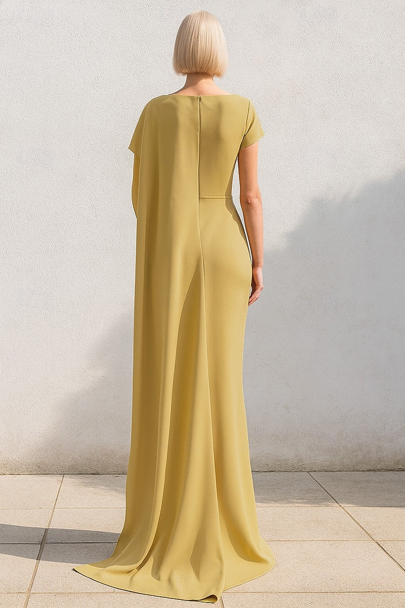 Mermaid Shawl Floor-Length Sleeveless Evening Dress Women