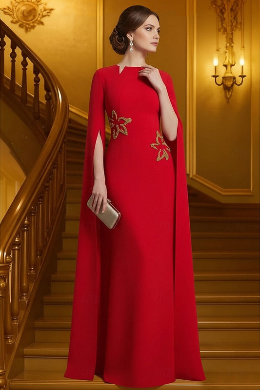 Vintage Long Sleeve Applique Mermaid Formal Evening Dress