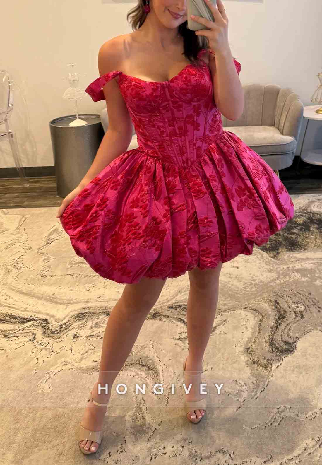 Ball Gown Floral Print Ruched Open Back Regular Straps Short Homecoming Dress