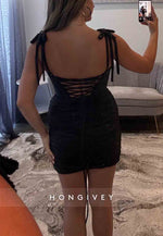 Sparkle Ruched Bodycon Beaded Homecoming Dress with Corset Bodiceand Tie Straps