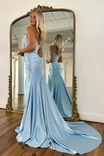 Sparkly Mermaid Strapless Pink Corset Prom Dress with Beading Split Front