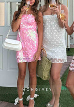 Sparkly Pink Sheath Strapless Sequins Sleeveless Short Homecoming Dress