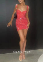 Sparkly Sweetheart Short Bodycon Homecoming Dress with Beading