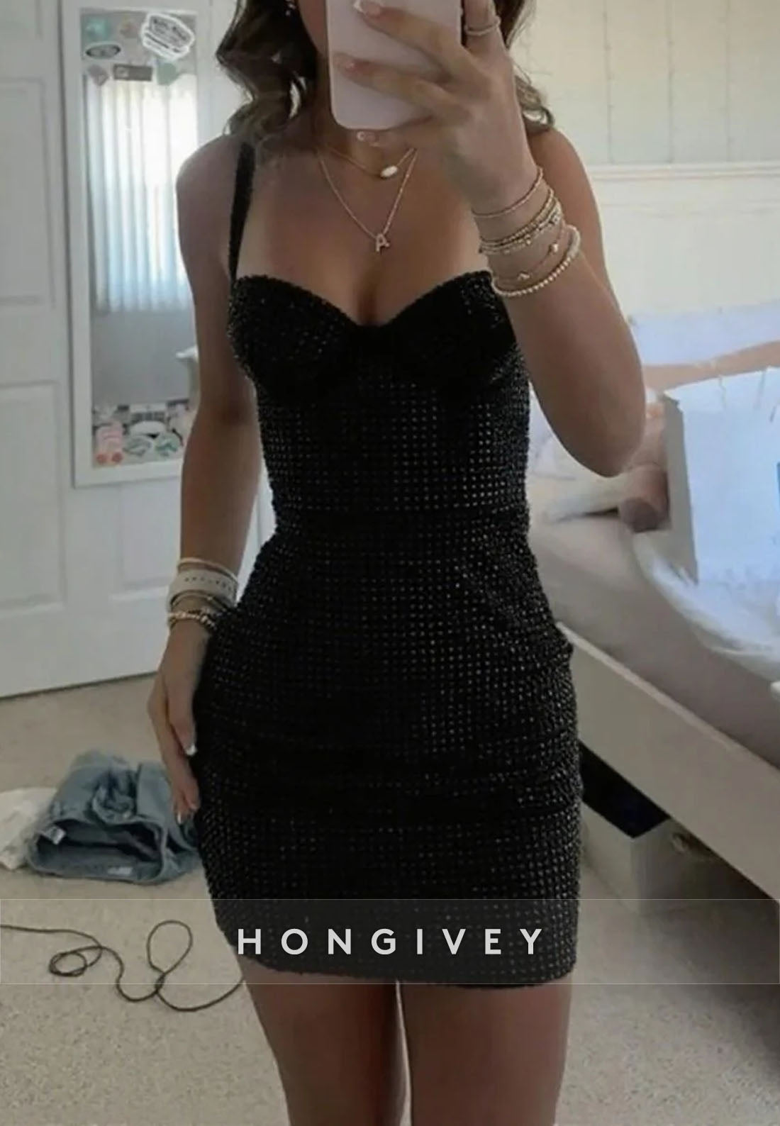 Sparkly Sweetheart Short Bodycon Homecoming Dress with Beading