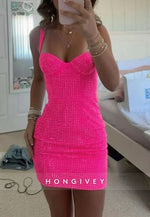 Sparkly Sweetheart Short Bodycon Homecoming Dress with Beading