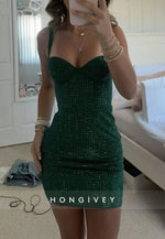 Sparkly Sweetheart Short Bodycon Homecoming Dress with Beading