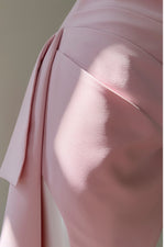 Straps Pink Pleated A-line Long Dress with Slit