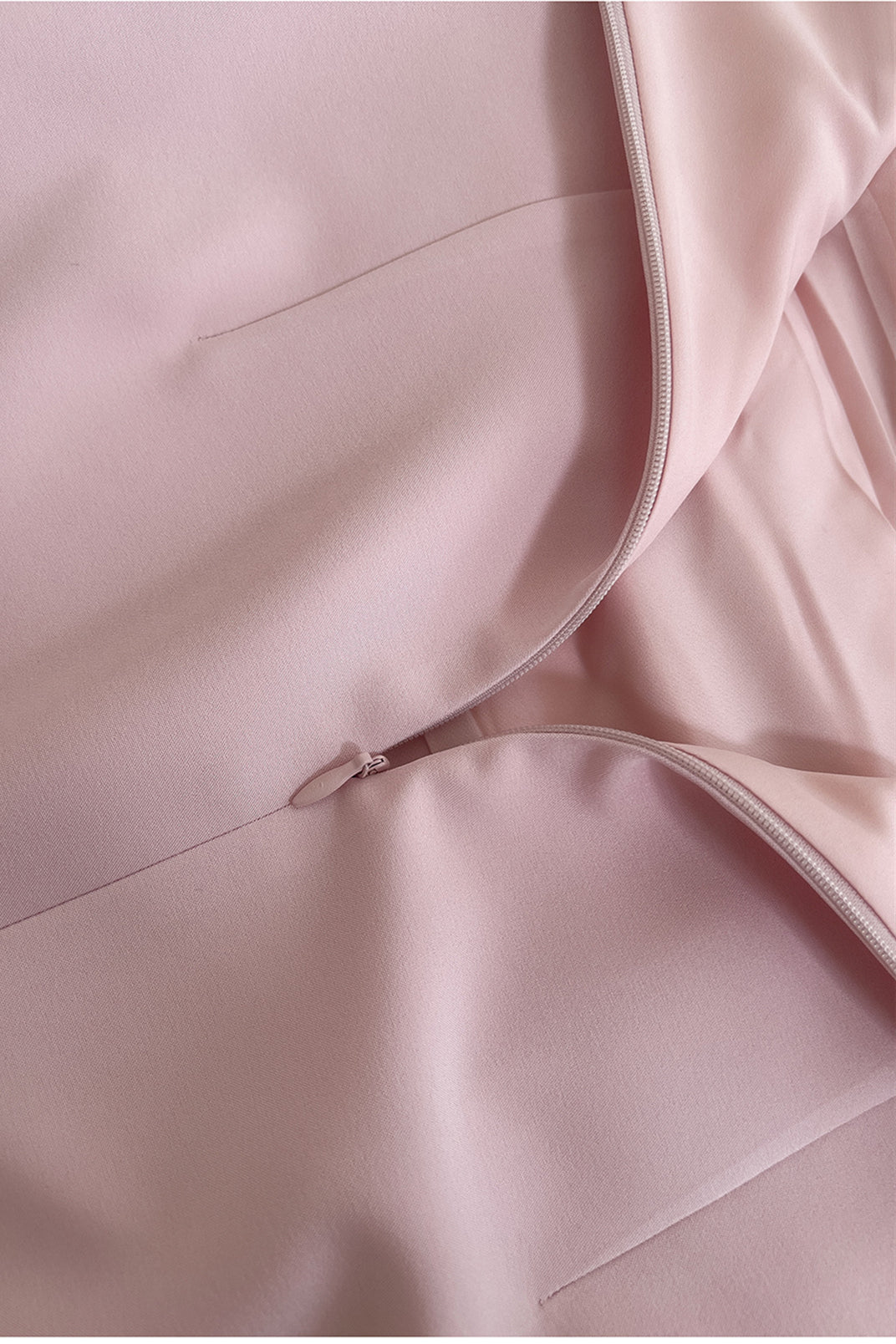 Straps Pink Pleated A-line Long Dress with Slit