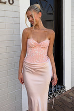 Stunning Mermaid Sweetheart Pink Corset Prom Dress with Appliques