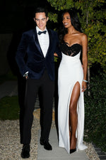 Stunning Sheath Sweetheart White Long Prom Dress with Appliques