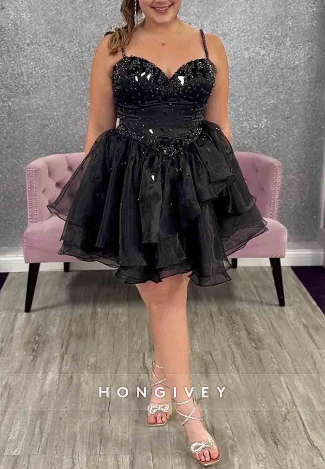 Sweetheart Stylish Spaghetti Straps Short Princess Homecoming Dress with Beading