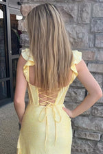 Stylish Glitter Mermaid Lace Up Long Beaded Prom Dress with Ruffles