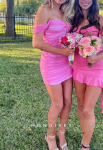 Off the Shoulder Ruffles Sweetheart Sheath Mini Homecoming Dresses
