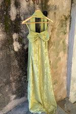 Stylish Sheath Spaghetti Straps Green Long Prom Dress with Scarf