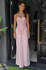 Sweetheart Strapless Pink Two Tone Party Prom Dress