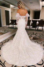 Sweetheart Trumpet Ivory Wedding Dress Floral Wedding Dress