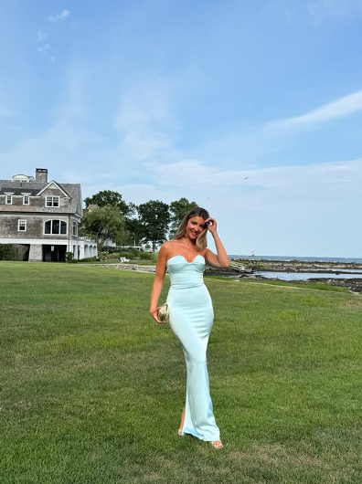 Sexy Halter Blue Sheath Prom Dress Long Evening Dress Bridesmaid Dress