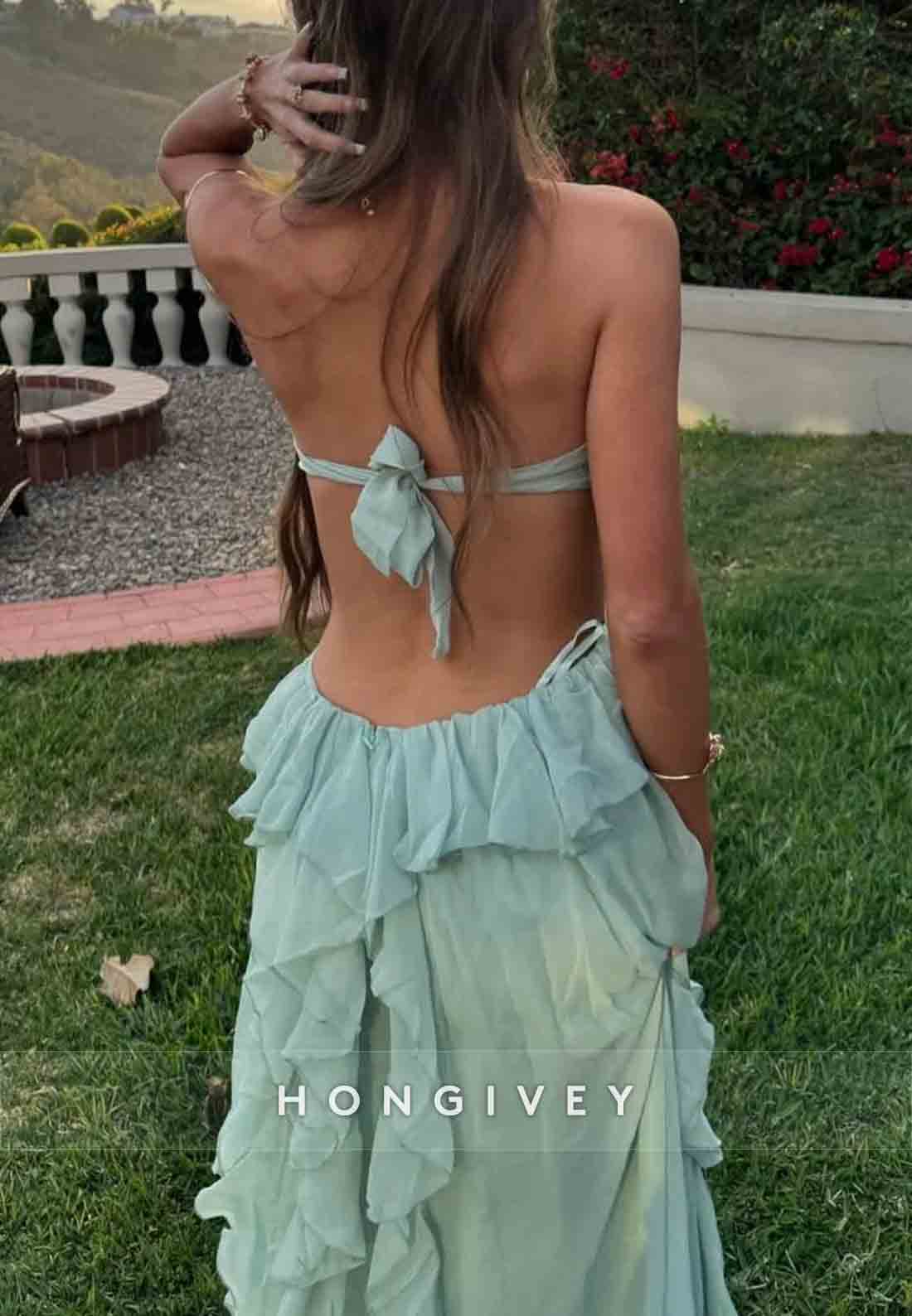 Trendy Sweetheart Mint Green A-Line Long Prom Dress with 3D Flowers