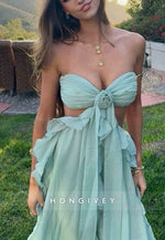Trendy Sweetheart Mint Green A-Line Long Prom Dress with 3D Flowers