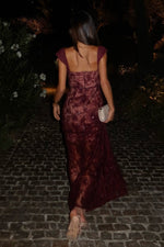 Mermaid Sweetheart Burgundy Long Prom Dress with Lace