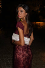 Mermaid Sweetheart Burgundy Long Prom Dress with Lace