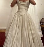 Modest Wedding Dress Ball Gown Strapless White Satin Long Wedding Dresses Brides Dress Bridal Gowns