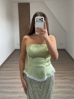 Strapless Trumpet Floor-Length Evening Gowns with Satin Corset