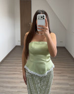 Strapless Trumpet Floor-Length Evening Gowns with Satin Corset