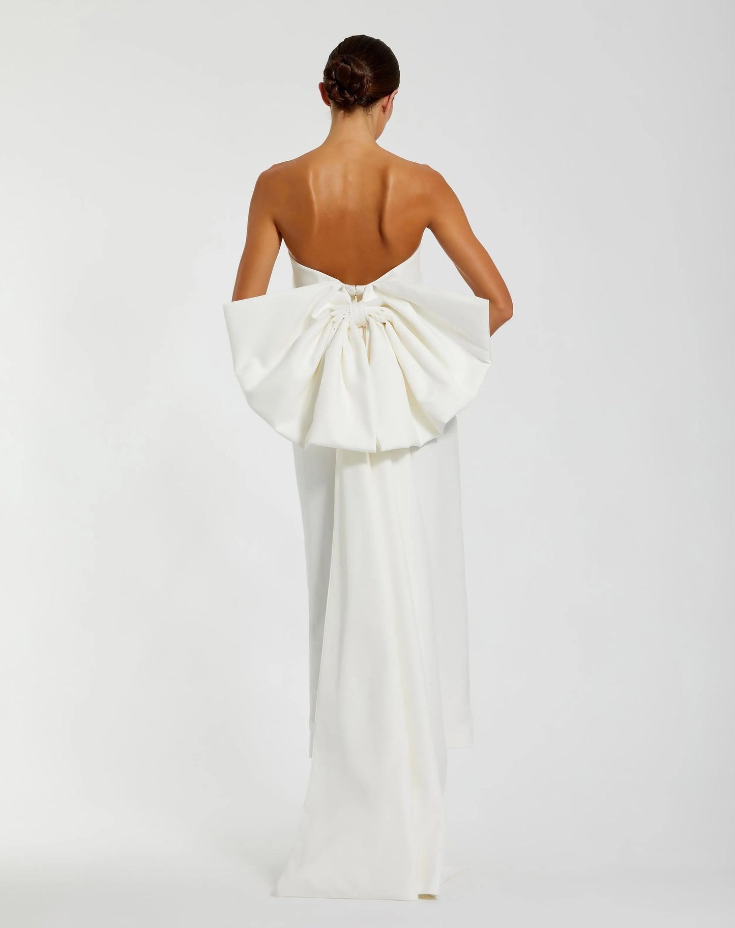 Strapless Sleeveless Mermaid Bow Ankle-Length Wedding Dress