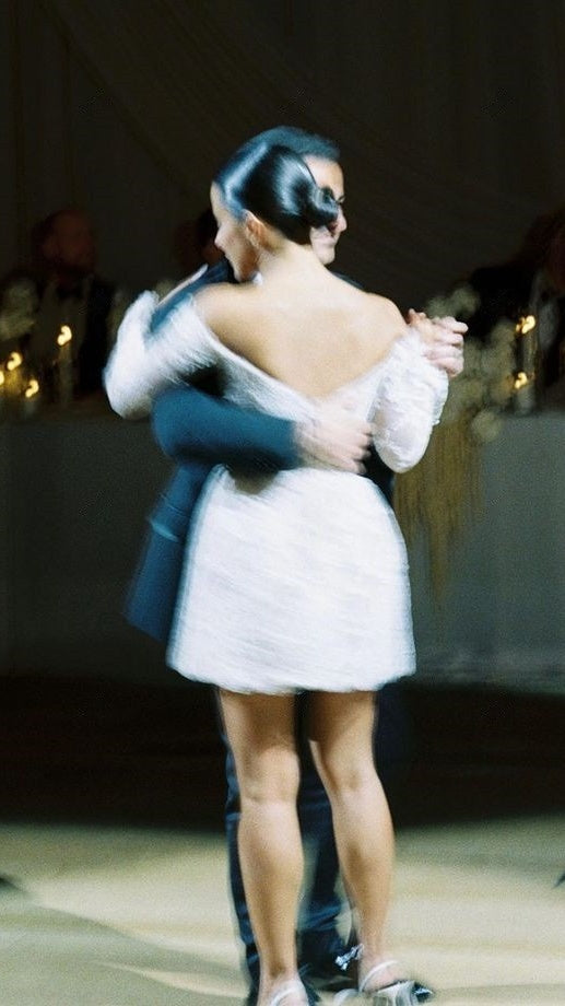 White Lace Bridal Dresses Long Sleeves Mini Wedding Gown