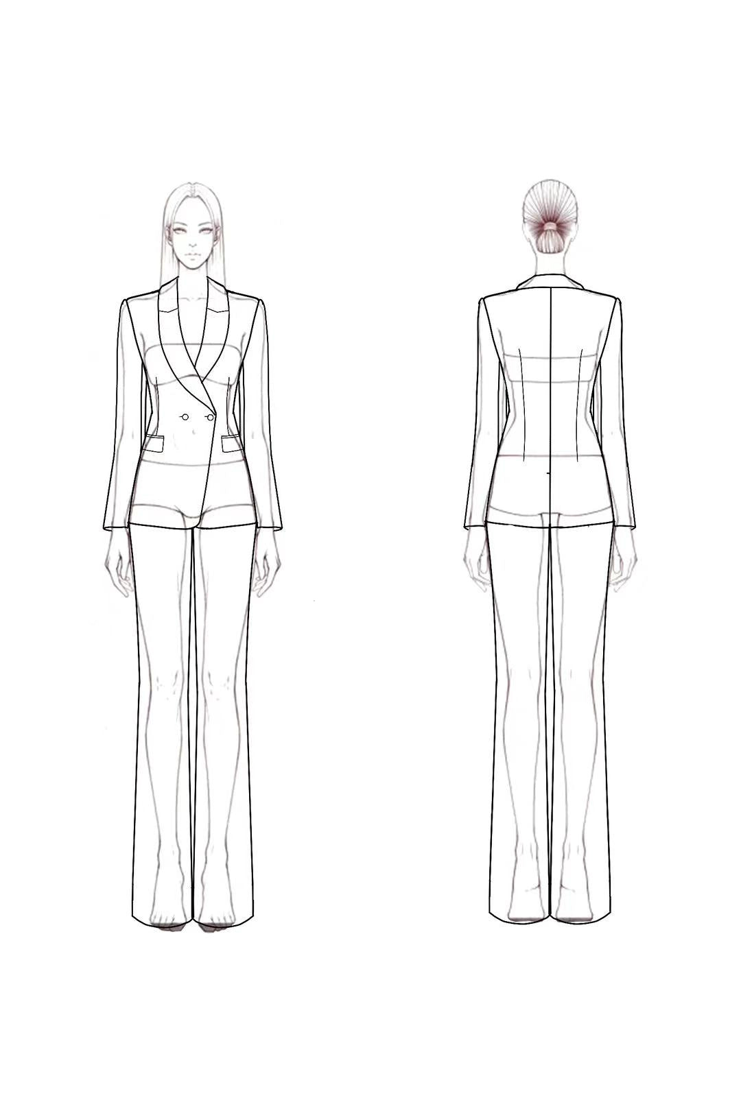 Work Formal Blazer Suit Set Light Green Long Sleeve Pants Set