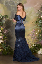 Pleated Long Mermaid Formal Evening Dress