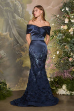 Pleated Long Mermaid Formal Evening Dress