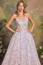 Short Corset Floral A Line Cocktail Dress