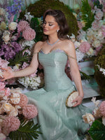 Beaded Sparkle Spaghetti Straps Sleeveless Mermaid Evening Dress