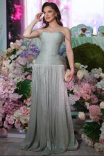 Beaded Sparkle Spaghetti Straps Sleeveless Mermaid Evening Dress