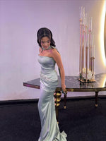 Simple One Shoulder Sleeveless Mermaid Floor-Length Evening Dress