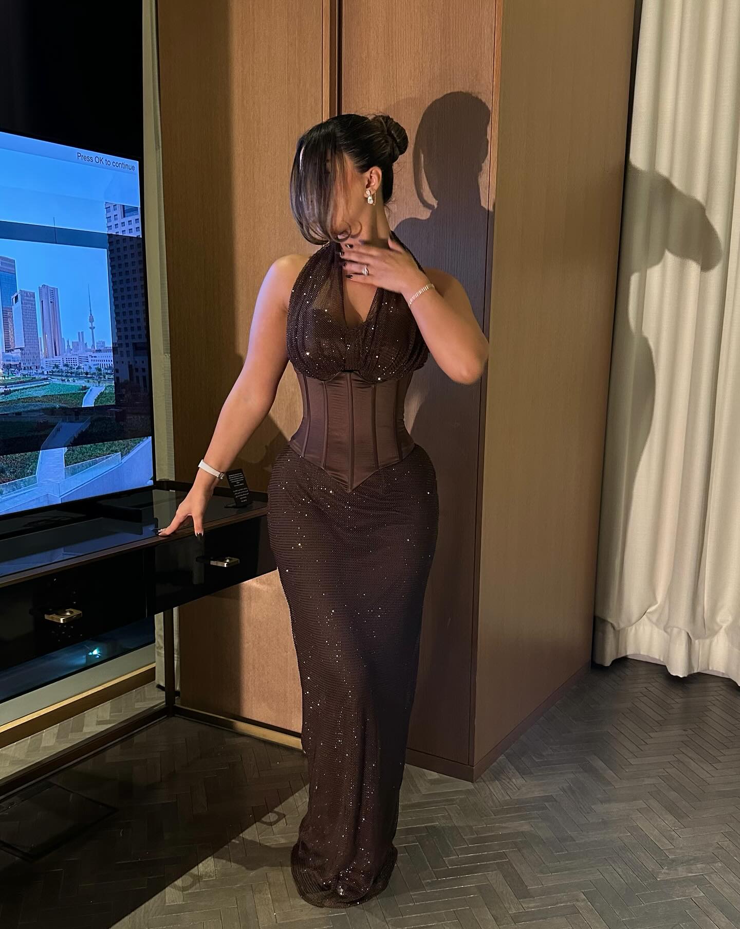 Sparkle Halter Sleeveless Mermaid Sequins Floor-Length Evening Dress